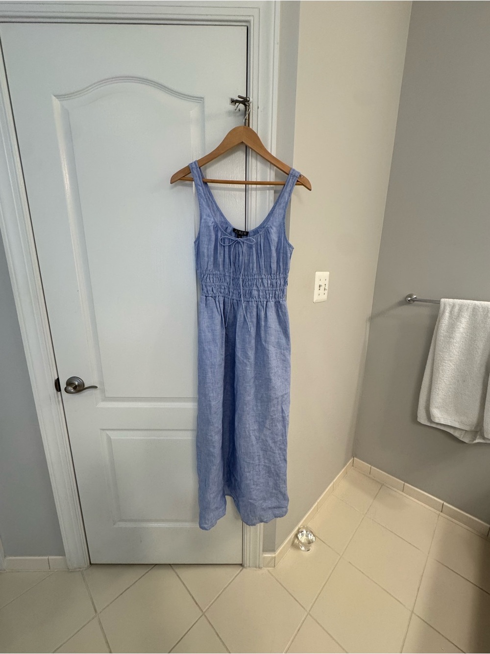J. Crew Light Blue Midi linen Dress